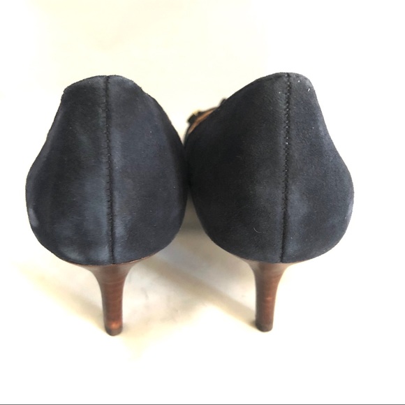 Tommy Hilfiger Navy Suede Kitten Heel - 6 1/2 - Picture 6 of 7